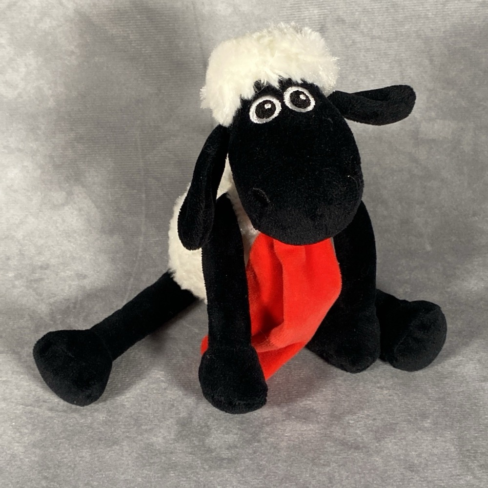 Shaun the Sheep Soft Stuffed Animal Plush Toy w Red Scarf 2015 Collectable